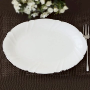 Just Home伊芙琳高級骨瓷14吋橢圓盤/魚盤-可微波