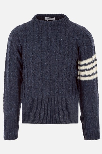 THOM BROWNE wool and mohair pullover Man