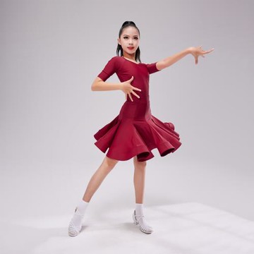 康尼高級拉丁舞裙女練功服2025新款春夏專業舞蹈比賽服演出服套裝