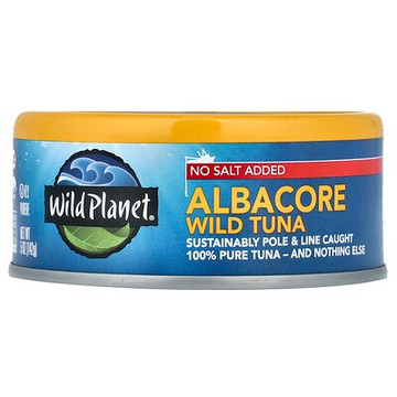 Wild Planet, 野生長鰭金槍魚肉，未新增鹽，5 盎司（142 克）