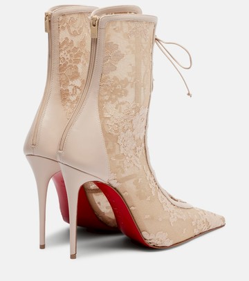 Christian Louboutin KM 100 lace-trimmed leather ankle boots