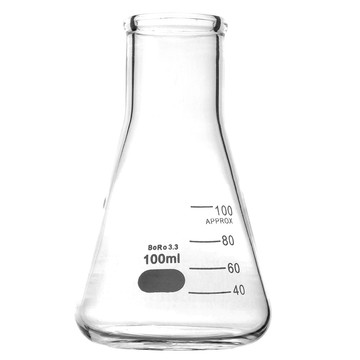 其它檢測/測量工具 100ML 玻璃三角燒杯加厚款 高硼矽玻璃 錐形瓶 玻璃器皿 三角燒瓶 刻度量杯 燒杯量筒 樣本瓶 180-GCD100