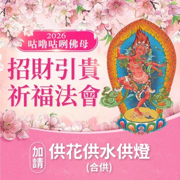 ★2026 咕嚕咕咧佛母祈福桃花法會-加請-供花供水供燈(合供)(祈福名單1名)