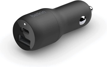 【日本代購】Belkin 車載充電器42W(USB-C 30W + USB-A 12W) 車載充電器支持USB PDPPS 快速充電支持iPhone/iPad/安卓黑色CCB004btBK