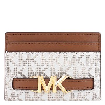 MICHAEL KORS Reed 象牙白色LOGO PVC證件名片夾