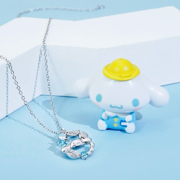 【STORY故事銀飾】Sanrio學院Mix系列-Cinnamoroll大耳狗晶鑽純銀項鍊