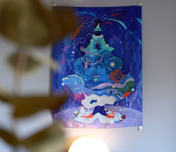 艸方作品  奇幻聖誕樹-螺旋麵包 兩色  聖誕裝飾 布幔 掛布 掛幔