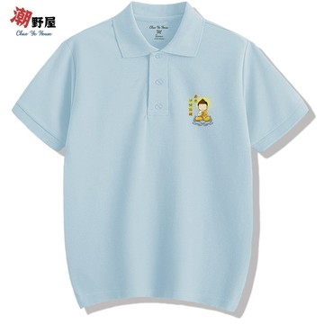 潮野屋 小佛像 蠟燭 蓮花 POLO衫 短T 衣服 短袖上衣 中國風 潮T 可愛 潮流 街頭 創意 WPS-1023