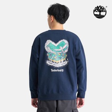 Timberland官方旗艦 中性深藍色齊柏林基金會合作款限定圓領上衣|0YHE4433