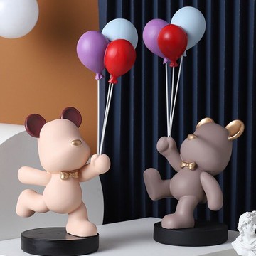 創意氣球熊擺件玄關鞋櫃電視櫃裝飾品暴力熊擺設喬遷新居生日禮物