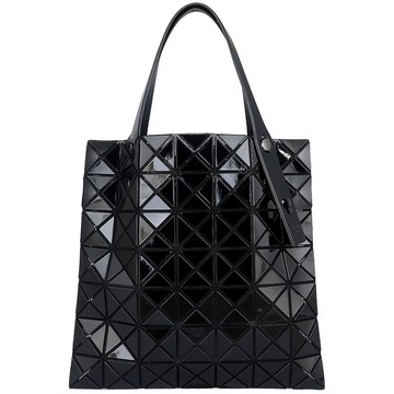 ISSEY MIYAKE 三宅一生 BAOBAO 黑亮面方格7x7側肩/手提包