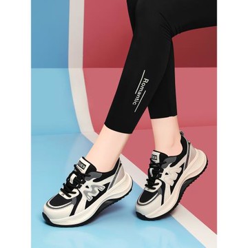 真皮老爹鞋女2025新款秋季厚底休閑鞋百搭顯腳小輕便軟底運動鞋女