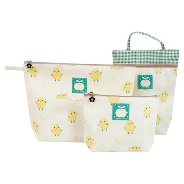 Coney Island 防水收納袋3件組  防水便當袋 30 x 21 x 7cm + 多用途防水包 25 x 20.5 x 7cm + 備品防水包 20.5 x 14.5 x 5cm  小雞 白色 + 黃色 + 綠色