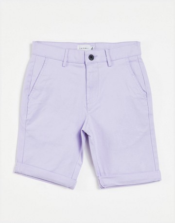 Topman cotton blend skinny chino in lilac-Purple