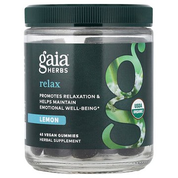 Gaia Herbs, 舒緩軟糖，檸檬味，45 粒素食軟糖