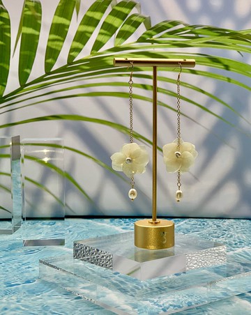 經典垂墜款 優雅啟程系列 真花 天然珍珠 (耳夾/耳勾/耳環)