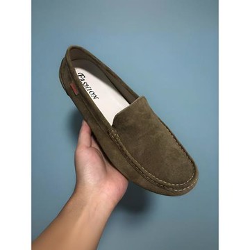 2025新款春季翻毛皮豆豆鞋男真皮休閑磨砂時尚潮鞋軟底開車男鞋潮