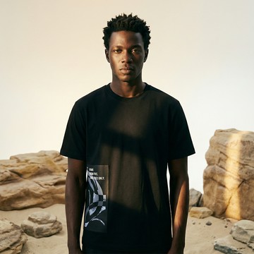 KINGO男款｜黑色轉印短袖T恤611123