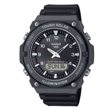 CASIO 卡西歐 CASIO卡西歐 光動能 五組鬧鈴 雙顯 電子錶 AQ-S820W-1A