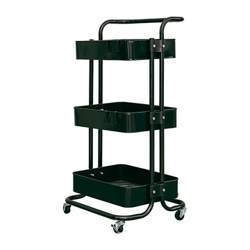 dayneeds 日需百備 極簡生活三層置物推車架 移動式 收納車 手推車 SBJ-LH666BK  黑色