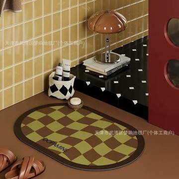 午后柏林中古風軟硅藻泥浴室地墊衛生間門口防滑腳墊吸水速干地毯