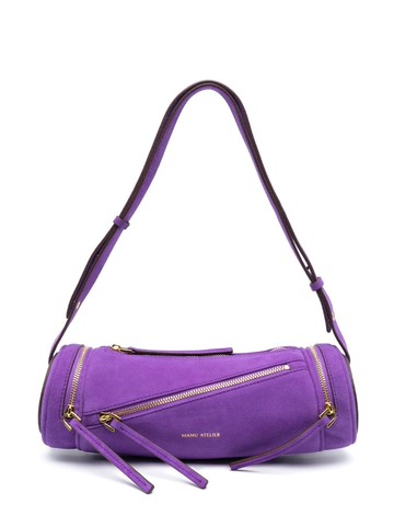 Manu Atelier - Cylinder suede shoulder bag - women - Calf Suede - One Size - Purple