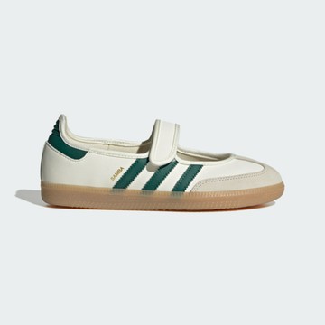 Adidas 愛迪達 Samba Jane W [IH6485] 女 休閒鞋 瑪莉珍鞋 復古 麂皮 流行 米綠