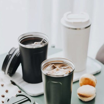 FOREVER 304不鏽鋼咖啡杯/保溫杯510ML-3色 買一送一 - 白色+藍色