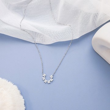 PS MALL小馬蹄U型月牙項鍊 鎖骨鍊 1入