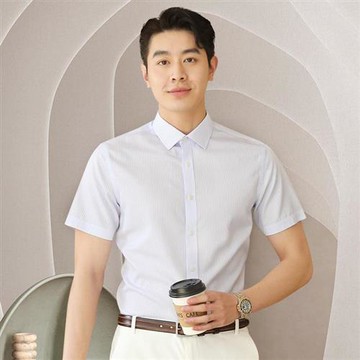 【米蘭精品】現貨+預購 男短袖襯衫高級商務襯衫白襯衫西裝外套男上衣-春夏綿輯明線上班族男裝74lb18