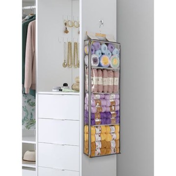 墻掛式布偶收納掛袋門后毛線布娃娃展示架子衣柜防塵包包整理神器