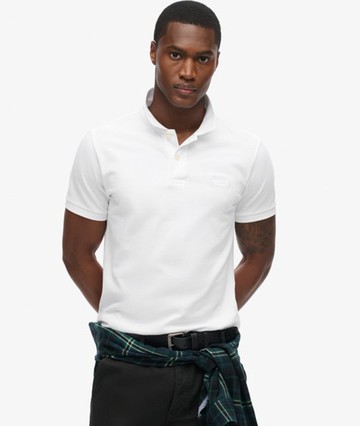 Superdry Men's Men's Classic Pique Polo Shirt White / Optic - Size: S