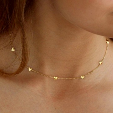 『快速出貨9折』新年送禮❤️【CReAM】Bernice925純銀鍍金色九顆立體愛心女項鍊 #禮盒 #浪漫送禮 #生日禮盒 #情人禮物 #生日禮物