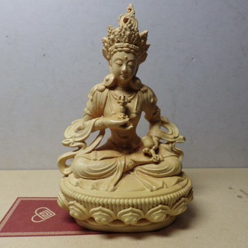 黃楊木精雕金剛薩崜(高10公分)