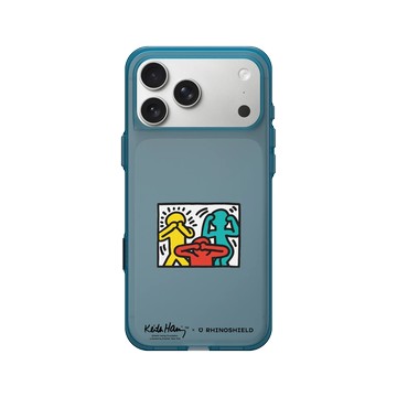 iPhone 17 Pro Max Clear (相機按鈕) 夜幕藍 - Keith Haring - See No Evil, Hear No Evil, Speak No Evil