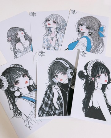 pinokkumashop 人物貼紙 女孩貼紙 拼貼素材