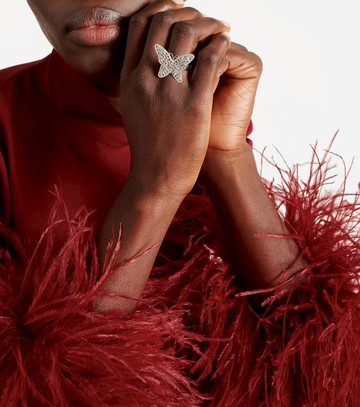 Suzanne Kalan Fireworks Butterfly 18kt white gold ring with diamonds