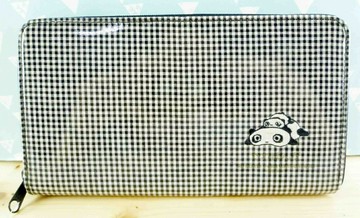 【震撼精品百貨】たれぱんだ 趴趴熊 長夾-格子黑 震撼日式精品百貨