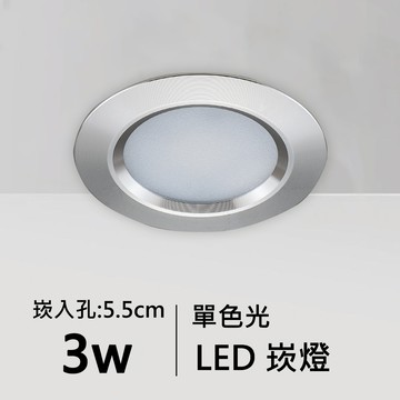 【崁入孔5.5公分】3W單色光LED崁燈｜C01-11-62067