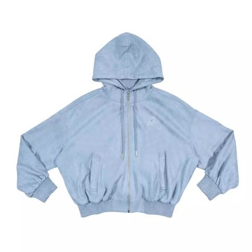 KANGOL 外套 淺藍 絨毛 LOGO 連帽外套 女 6552144281