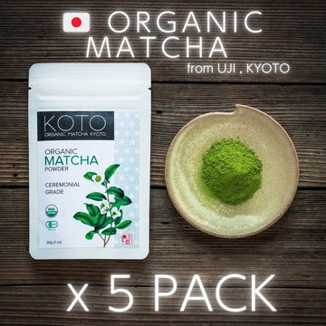 五包組・高品質・有機抹茶・日本宇治產 - 30g x 5 ・適合茶道、抹茶拿鐵