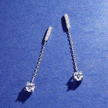 現貨+預購 莫桑鑽耳環925純銀耳針-1克拉長款流蘇牛頭爪情人節生日禮物女飾品2色73yk98【獨家進口】【米蘭精品】