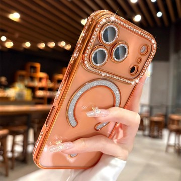 閃粉水鑽 高透 磁吸 防摔殼 保護殼 適用於 iPhone 17 16 15 14 13 12 Pro Max 手機殼