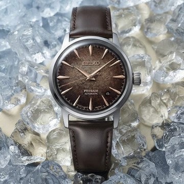 SEIKO精工 PRESAGE系列 調酒師 碎冰紋理 機械腕錶 38.5mm (4R35-04A0J/HCB003J1)