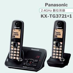 Panasonic 松下國際牌2.4GHz數位答錄無線電話 KX-TG3721+1 (曜石黑)
