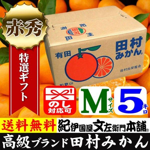 田村みかん 赤秀 M 5キロ 特選 贈答用ギフト選別品 Ｍサイズ 5kg [１箱＝約50果前後] 和歌山みかん 有田みかんの最高ブランド果実