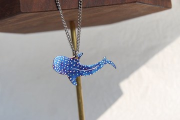 手工製作x純鈦鯨鯊 豆腐鯊項鍊x可碰海水不生鏽