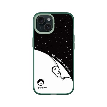 iPhone 15 Clear 憂墨綠 - Ugly Rabbit 醜白兔 - 宇宙休眠中