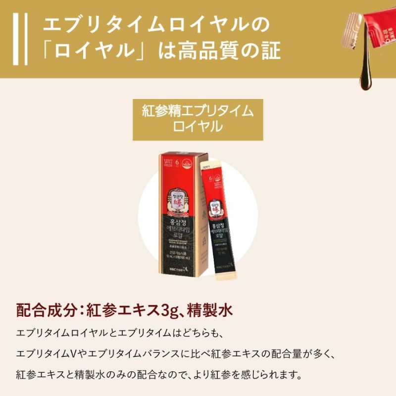 正官庄 紅参精 エブリタイム ロイヤル 10ml×10包 試飲用 DF2032 高麗 ...