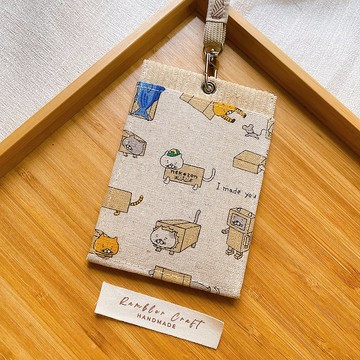 證件套 識別證卡套 悠遊卡套 掛頸卡套 Card Holder 紙箱貓咪款